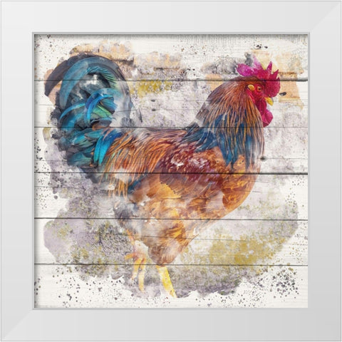 Rooster 1 White Modern Wood Framed Art Print by Allen, Kimberly