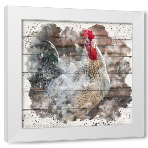 Rooster 2 White Modern Wood Framed Art Print by Allen, Kimberly