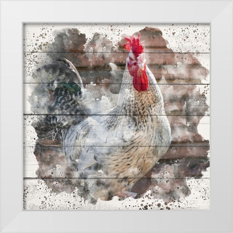 Rooster 2 White Modern Wood Framed Art Print by Allen, Kimberly
