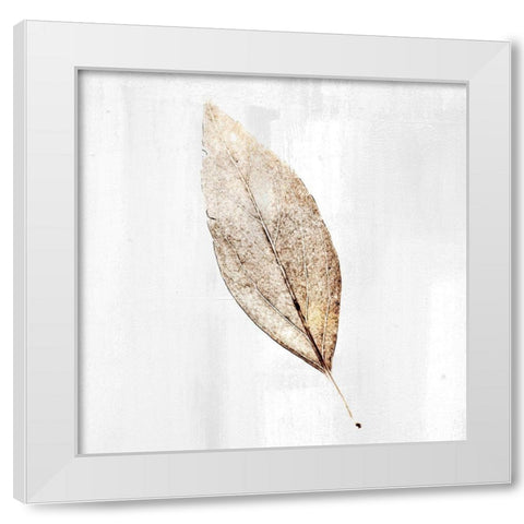 Golden Leaf 1 White Modern Wood Framed Art Print by Allen, Kimberly