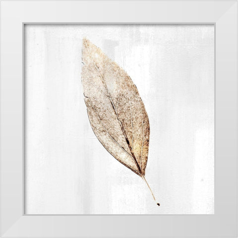 Golden Leaf 1 White Modern Wood Framed Art Print by Allen, Kimberly