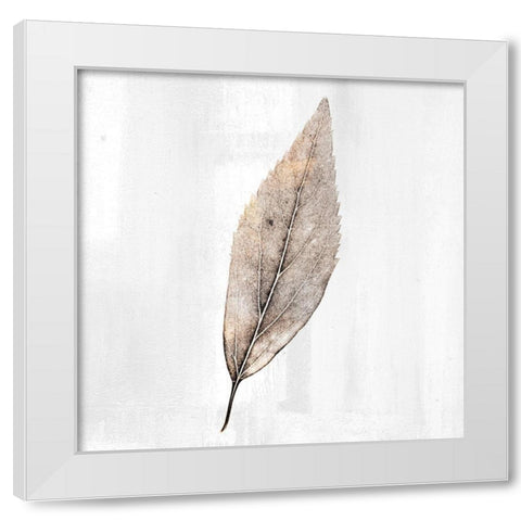 Golden Leaf 2 White Modern Wood Framed Art Print by Allen, Kimberly