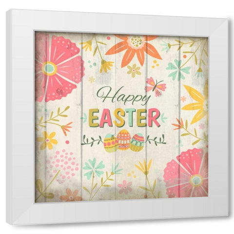Happy Easter White Modern Wood Framed Art Print by Allen, Kimberly
