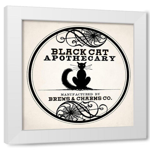 Black Cat v2 White Modern Wood Framed Art Print by Allen, Kimberly