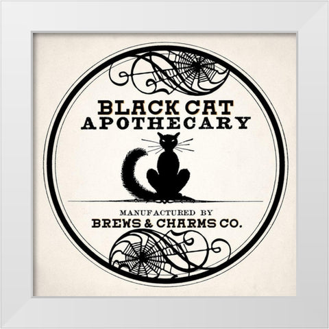 Black Cat v2 White Modern Wood Framed Art Print by Allen, Kimberly