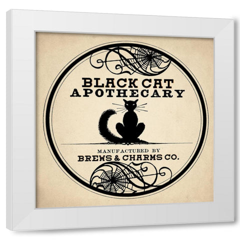 Black Cat White Modern Wood Framed Art Print by Allen, Kimberly