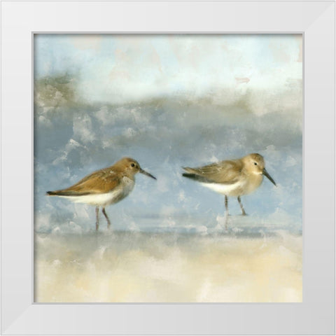 Sandpipers White Modern Wood Framed Art Print by Allen, Kimberly