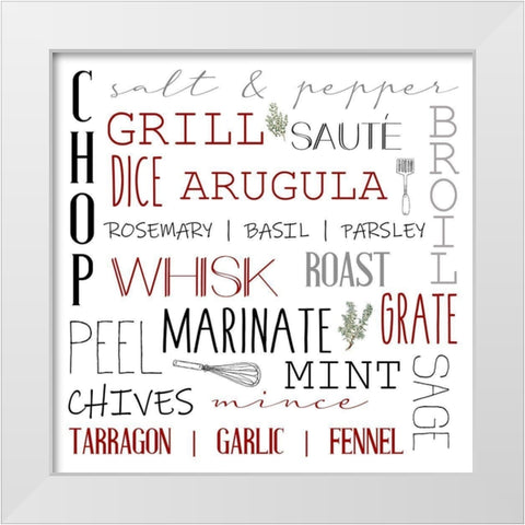 Chop Red White Modern Wood Framed Art Print by Allen, Kimberly