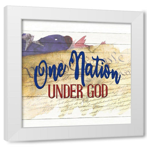 One Nation White Modern Wood Framed Art Print by Allen, Kimberly