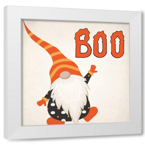 Halloween Gnomes 1 v2 White Modern Wood Framed Art Print by Allen, Kimberly
