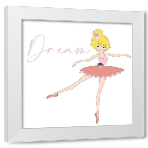 Dance Dream Love 2 White Modern Wood Framed Art Print by Allen, Kimberly