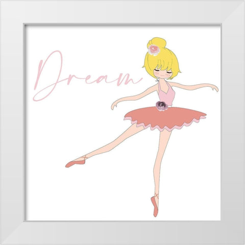 Dance Dream Love 2 White Modern Wood Framed Art Print by Allen, Kimberly