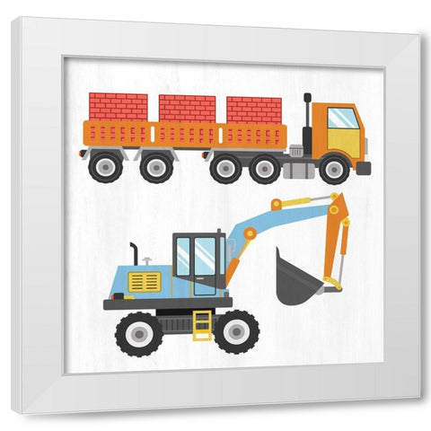 Lets Work 2 White Modern Wood Framed Art Print by Allen, Kimberly