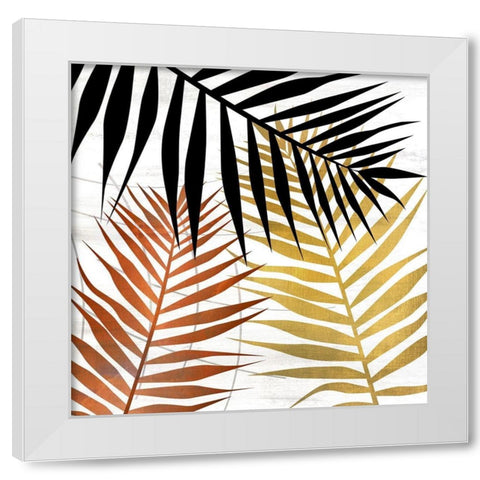 Mettalic Palms 1 White Modern Wood Framed Art Print by Allen, Kimberly