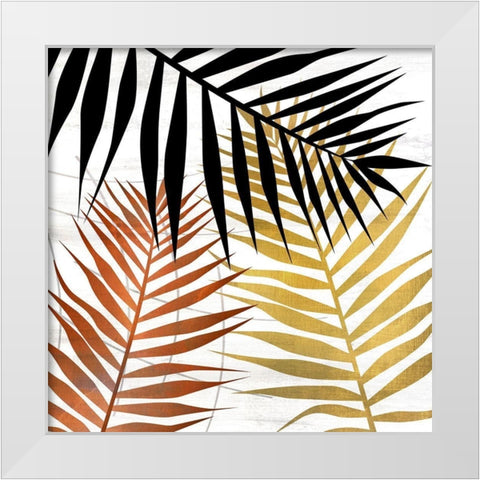 Mettalic Palms 1 White Modern Wood Framed Art Print by Allen, Kimberly