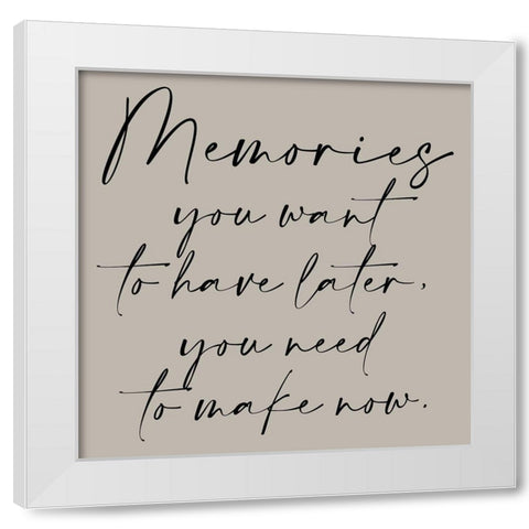 Memories Warm Grey White Modern Wood Framed Art Print by Allen, Kimberly