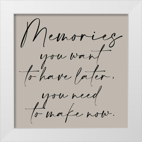 Memories Warm Grey White Modern Wood Framed Art Print by Allen, Kimberly