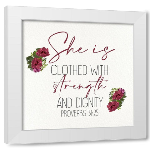 She Is Clothed v2 White Modern Wood Framed Art Print by Allen, Kimberly