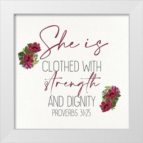 She Is Clothed v2 White Modern Wood Framed Art Print by Allen, Kimberly