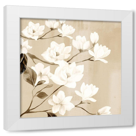 Magnolia White Modern Wood Framed Art Print by Allen, Kimberly