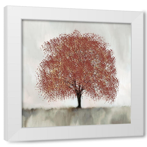Burnt Orange Tree White Modern Wood Framed Art Print by Allen, Kimberly