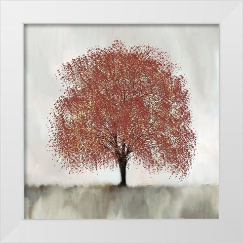 Burnt Orange Tree White Modern Wood Framed Art Print by Allen, Kimberly