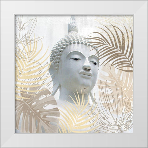 Buddha Palm White Modern Wood Framed Art Print by Allen, Kimberly