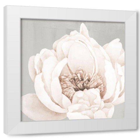 Neutral Peony 1 White Modern Wood Framed Art Print by Allen, Kimberly