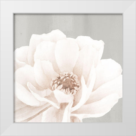 Neutral Peony 2 White Modern Wood Framed Art Print by Allen, Kimberly