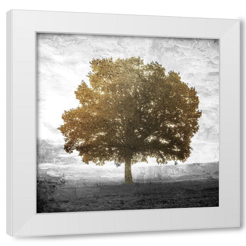 Golden Tree White Modern Wood Framed Art Print by Allen, Kimberly