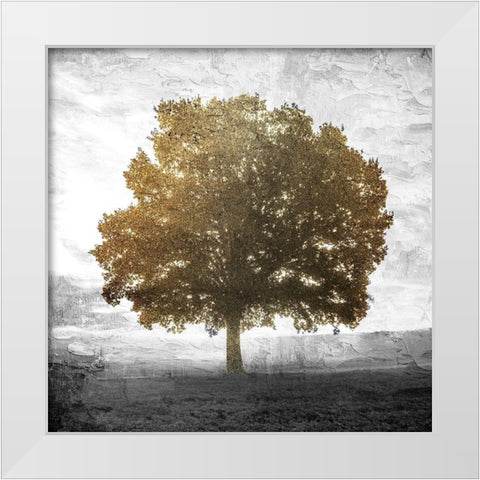 Golden Tree White Modern Wood Framed Art Print by Allen, Kimberly