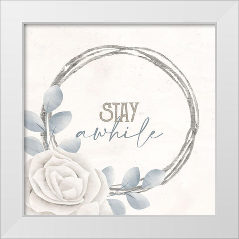 Simply Blessed Floral 5 White Modern Wood Framed Art Print by Allen, Kimberly
