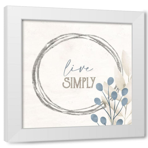 Simply Blessed Floral 6 White Modern Wood Framed Art Print by Allen, Kimberly