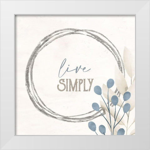 Simply Blessed Floral 6 White Modern Wood Framed Art Print by Allen, Kimberly