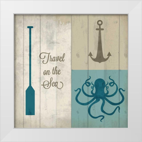Travel the Sea 1 White Modern Wood Framed Art Print by Allen, Kimberly