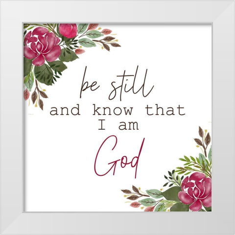 Be Still and Know White Modern Wood Framed Art Print by Allen, Kimberly