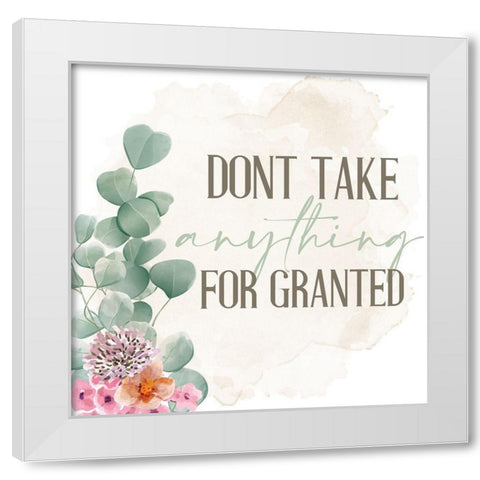 Dont Take White Modern Wood Framed Art Print by Allen, Kimberly