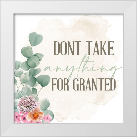 Dont Take White Modern Wood Framed Art Print by Allen, Kimberly