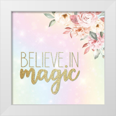 Believe In Magic White Modern Wood Framed Art Print by Allen, Kimberly