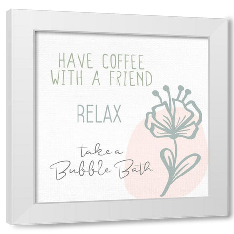 Things To Do 1 White Modern Wood Framed Art Print by Allen, Kimberly