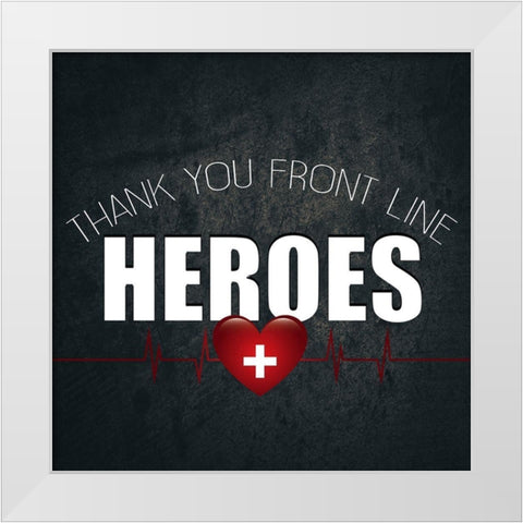 Front Line White Modern Wood Framed Art Print by Allen, Kimberly