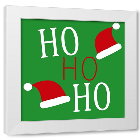 HO HO HO Hats White Modern Wood Framed Art Print by Allen, Kimberly
