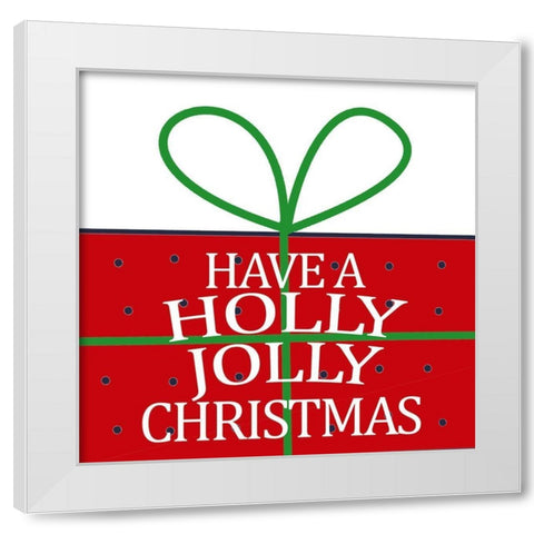 Holly Jolly Presents White Modern Wood Framed Art Print by Allen, Kimberly