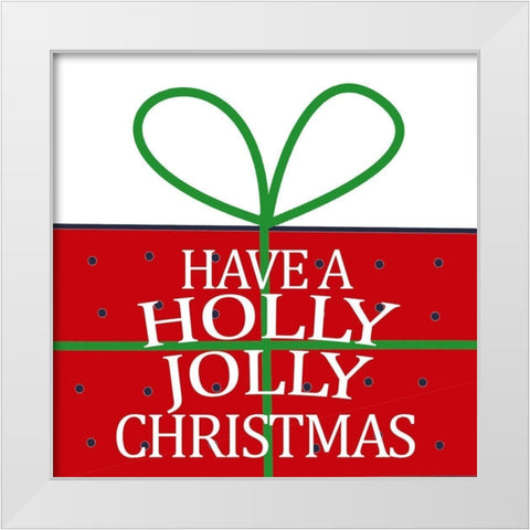 Holly Jolly Presents White Modern Wood Framed Art Print by Allen, Kimberly