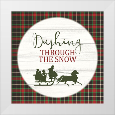 Dashing Sleigh White Modern Wood Framed Art Print by Allen, Kimberly