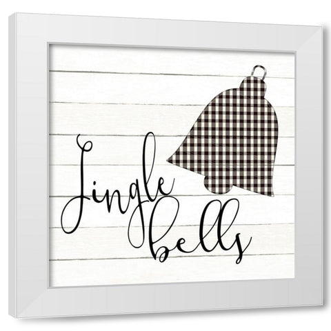 Jingle Bells Plaid White Modern Wood Framed Art Print by Allen, Kimberly