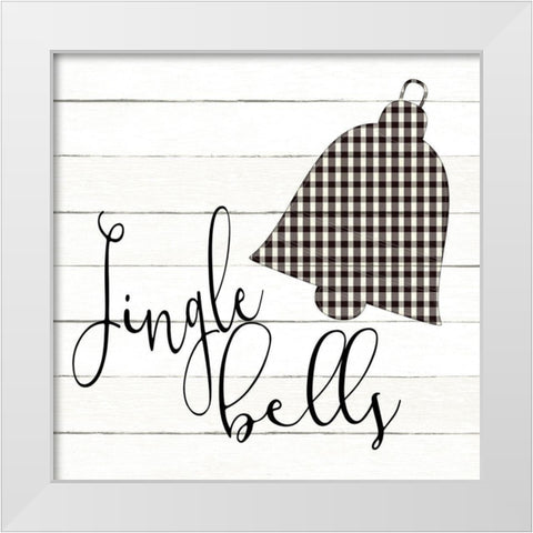 Jingle Bells Plaid White Modern Wood Framed Art Print by Allen, Kimberly
