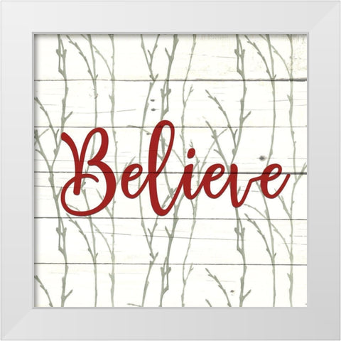 Christmas Branches 1 White Modern Wood Framed Art Print by Allen, Kimberly