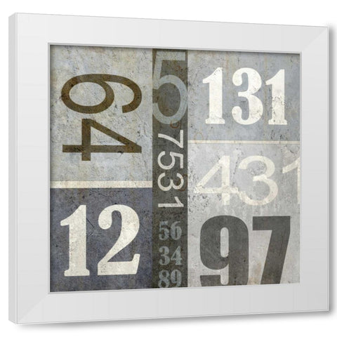 Numbers White Modern Wood Framed Art Print by Allen, Kimberly