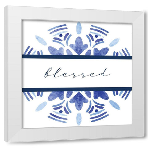 Blessed Medallion White Modern Wood Framed Art Print by Allen, Kimberly